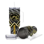 personalized iowa hawkeyes chevron angle black curved tumbler best selling.webp
