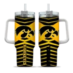 personalized iowa hawkeyes chevron layers black curved tumbler best selling.webp