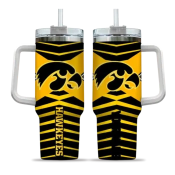 personalized iowa hawkeyes chevron layers black curved tumbler best selling.webp