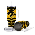personalized iowa hawkeyes chevron layers black curved tumbler best selling.webp