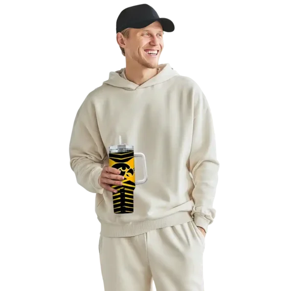 personalized iowa hawkeyes chevron layers black curved tumbler top rated.webp