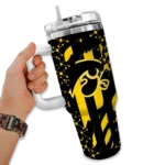 personalized iowa hawkeyes claw cut black curved tumbler best selling.webp