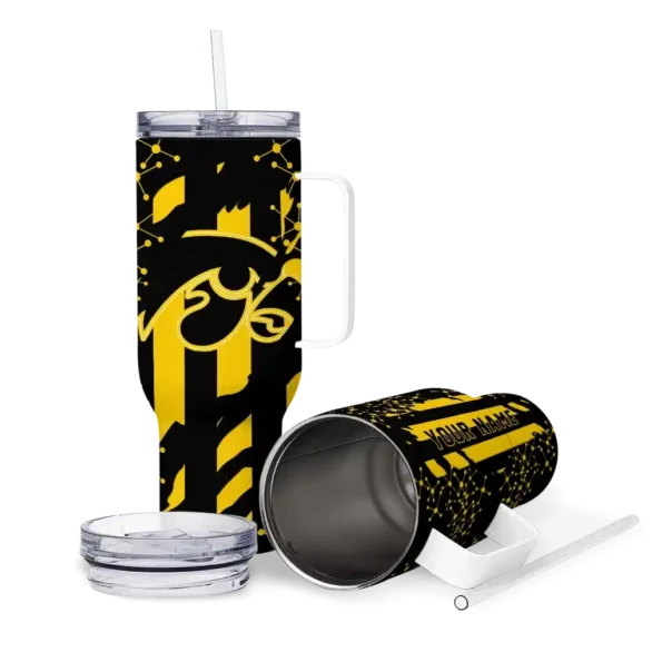 personalized iowa hawkeyes claw cut black curved tumbler high quality.webp