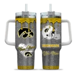 personalized iowa hawkeyes heart helmet motif black curved tumbler best selling.webp