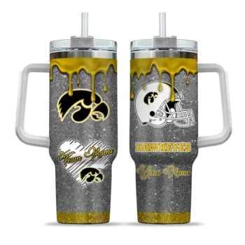 personalized iowa hawkeyes heart helmet motif black curved tumbler best selling.webp
