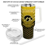 personalized iowa hawkeyes hex texture black curved tumbler best selling.webp