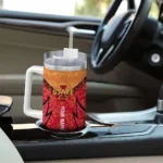 personalized iowa state cyclones chevron stripe red curved tumbler best selling.webp