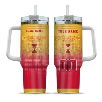 personalized iowa state cyclones gradient dots red curved tumbler best selling.webp