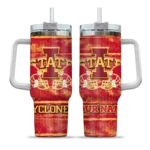 personalized iowa state cyclones honey streaks red curved tumbler best selling.webp