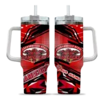 personalized jacksonville state gamecocks abstract paths red curved tumbler best selling.webp