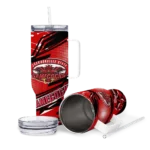 personalized jacksonville state gamecocks abstract paths red curved tumbler best selling.webp