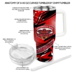 personalized jacksonville state gamecocks abstract paths red curved tumbler best selling.webp
