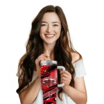 personalized jacksonville state gamecocks abstract paths red curved tumbler best selling.webp