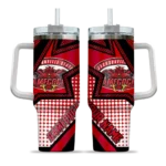 personalized jacksonville state gamecocks arrow burst red curved tumbler best selling.webp