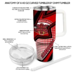 personalized jacksonville state gamecocks arrow burst red curved tumbler best selling.webp