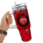 personalized jacksonville state gamecocks bullseye drips red curved tumbler best selling.webp