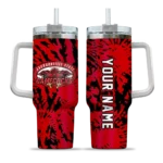 personalized jacksonville state gamecocks burst swirl red curved tumbler best selling.webp
