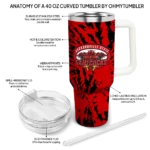 personalized jacksonville state gamecocks burst swirl red curved tumbler best selling.webp