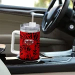 personalized jacksonville state gamecocks burst swirl red curved tumbler best selling.webp