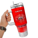 personalized jacksonville state gamecocks geometric prism red curved tumbler best selling.webp