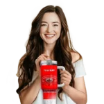 personalized jacksonville state gamecocks geometric prism red curved tumbler best selling.webp