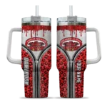 personalized jacksonville state gamecocks leopard zipper red curved tumbler best selling.webp
