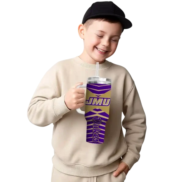 personalized james madison dukes chevron layers purple curved tumbler latest model.webp