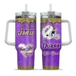 personalized james madison dukes heart helmet motif purple curved tumbler best selling.webp