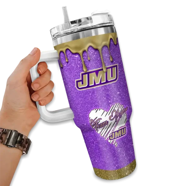 personalized james madison dukes heart helmet motif purple curved tumbler fashion forward.webp