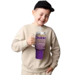 personalized james madison dukes hex texture purple curved tumbler best selling.webp