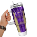 personalized james madison dukes hexagon armor purple curved tumbler best selling.webp