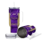 personalized james madison dukes hexagon armor purple curved tumbler best selling.webp