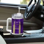 personalized james madison dukes hexagon armor purple curved tumbler best selling.webp