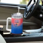 personalized kansas jayhawks gradient dots blue curved tumbler best selling.webp
