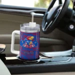 personalized kansas jayhawks honey streaks blue curved tumbler best selling.webp