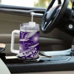personalized kansas state wildcats abstract paths purple curved tumbler best selling.webp