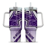 personalized kansas state wildcats arrow burst purple curved tumbler best selling.webp