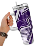 personalized kansas state wildcats arrow burst purple curved tumbler best selling.webp