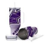personalized kansas state wildcats arrow burst purple curved tumbler best selling.webp