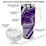 personalized kansas state wildcats arrow burst purple curved tumbler best selling.webp