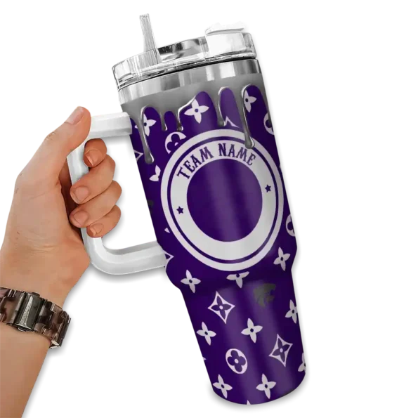 personalized kansas state wildcats bullseye drips purple curved tumbler fashion forward.webp