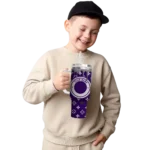 personalized kansas state wildcats bullseye drips purple curved tumbler best selling.webp