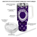 personalized kansas state wildcats bullseye drips purple curved tumbler best selling.webp