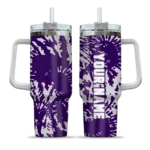 personalized kansas state wildcats burst swirl purple curved tumbler best selling.webp