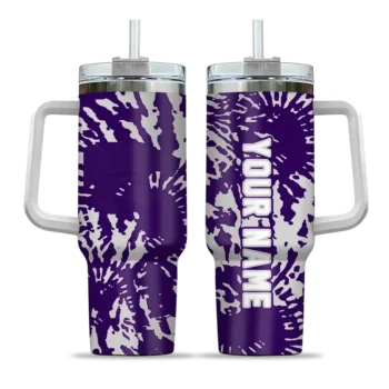 personalized kansas state wildcats burst swirl purple curved tumbler best selling.webp