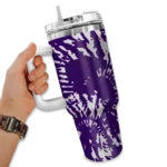 personalized kansas state wildcats burst swirl purple curved tumbler best selling.webp