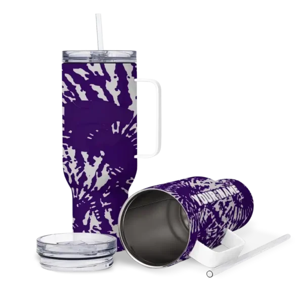 personalized kansas state wildcats burst swirl purple curved tumbler high quality.webp