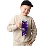 personalized kansas state wildcats burst swirl purple curved tumbler best selling.webp