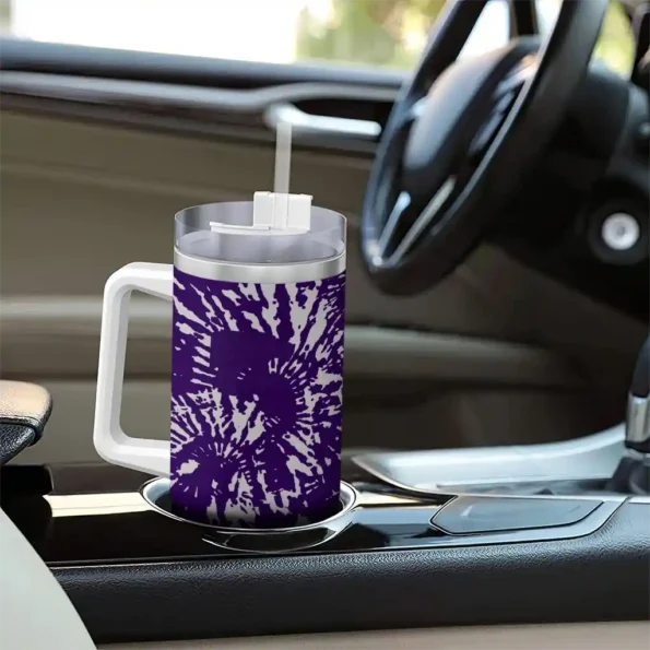 personalized kansas state wildcats burst swirl purple curved tumbler trendy.webp
