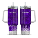 personalized kansas state wildcats geometric prism purple curved tumbler best selling.webp